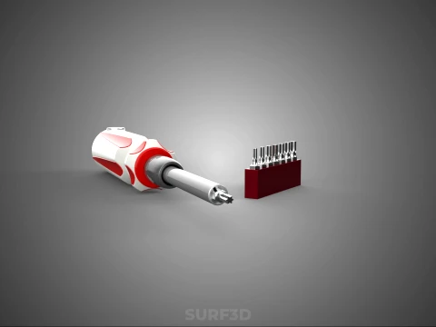 STAR HEAD MULTI BIT SCREWDRIVER HAND TOOL SCREW DRIVER TIP POINT 3D Model