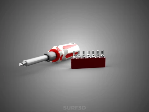 STAR HEAD MULTI BIT SCREWDRIVER HAND TOOL SCREW DRIVER TIP POINT 3D Model