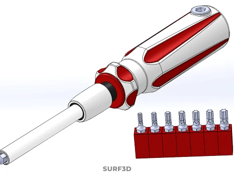 STAR HEAD MULTI BIT SCREWDRIVER HAND TOOL SCREW DRIVER TIP POINT 3D Model