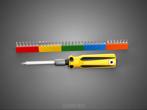 STANDARD MANUAL SCREWDRIVER MAGNETIC DRIVER POINT BIT HEAD TIP 3D Model