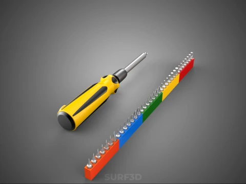 STANDARD MANUAL SCREWDRIVER MAGNETIC DRIVER POINT BIT HEAD TIP 3D Model
