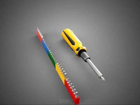 STANDARD MANUAL SCREWDRIVER MAGNETIC DRIVER POINT BIT HEAD TIP 3D Model