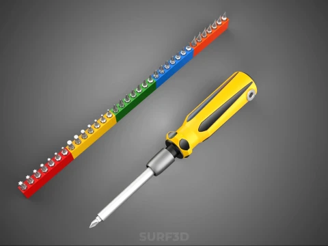 STANDARD MANUAL SCREWDRIVER MAGNETIC DRIVER POINT BIT HEAD TIP 3D Model