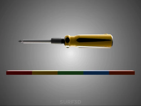 STANDARD MANUAL SCREWDRIVER MAGNETIC DRIVER POINT BIT HEAD TIP 3D Model
