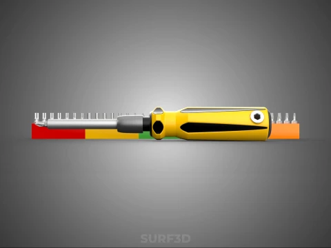 STANDARD MANUAL SCREWDRIVER MAGNETIC DRIVER POINT BIT HEAD TIP 3D Model