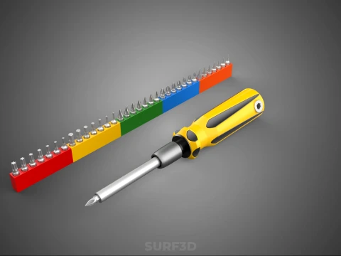 STANDARD MANUAL SCREWDRIVER MAGNETIC DRIVER POINT BIT HEAD TIP 3D Model