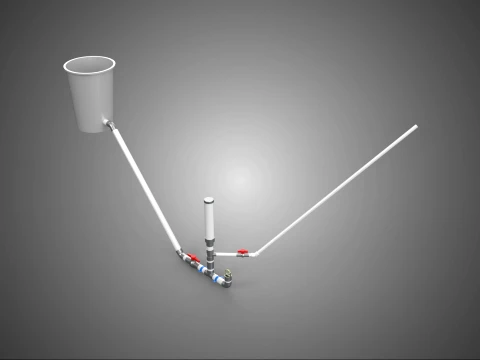 HYDRAM HYDRAULIC RAM PUMP SYSTEM WATER SCHEMATIC SETUP PLUMBING 3D Model