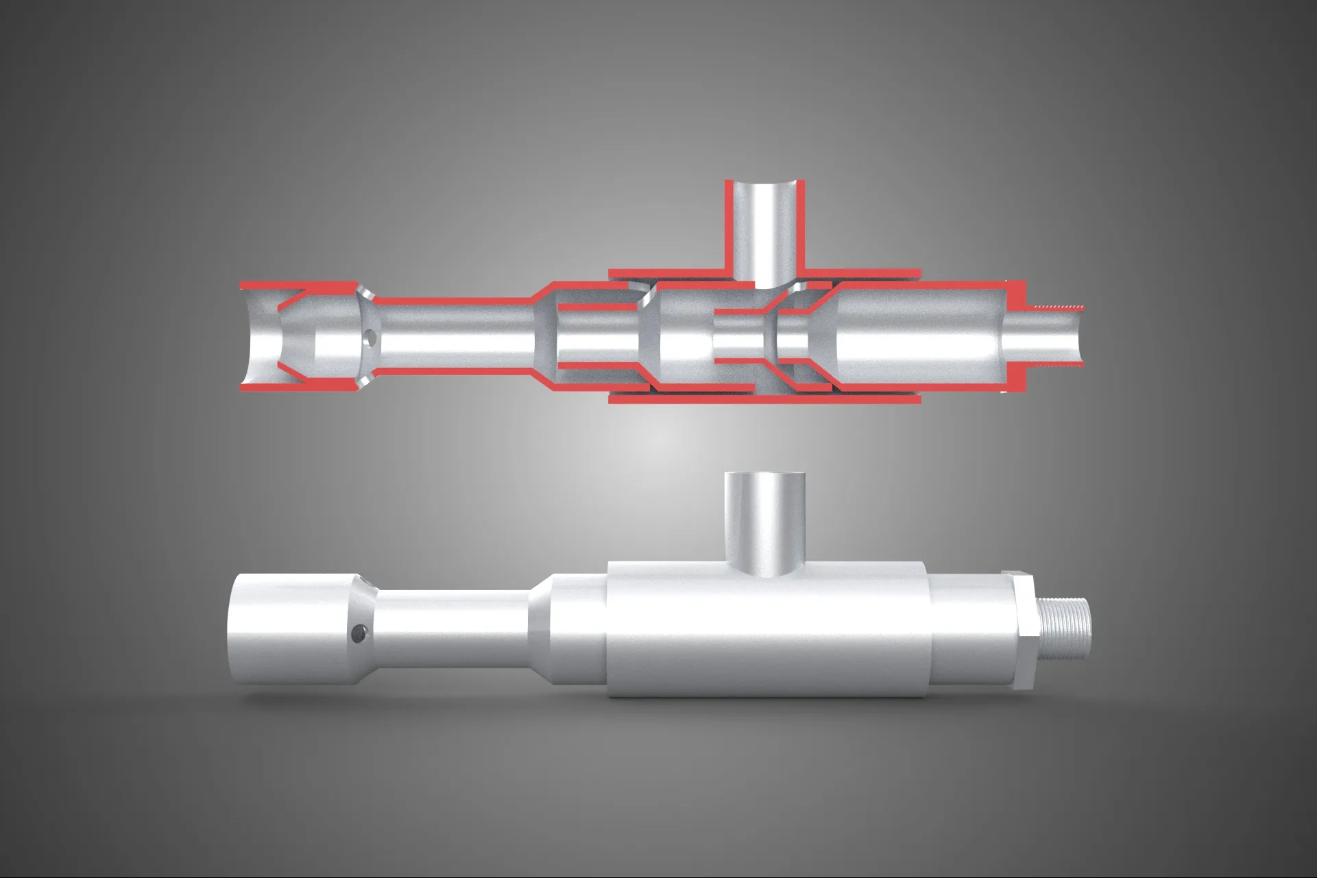 CROSS SECTION VIEW MICRO NANO BUBBLE VENTURI NOZZLE PIPE TUBE 3D Model .c4d .max .obj .3ds .fbx .stl .blend 