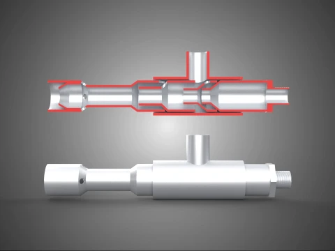 CROSS SECTION VIEW MICRO NANO BUBBLE VENTURI NOZZLE PIPE TUBE 3Dモデル