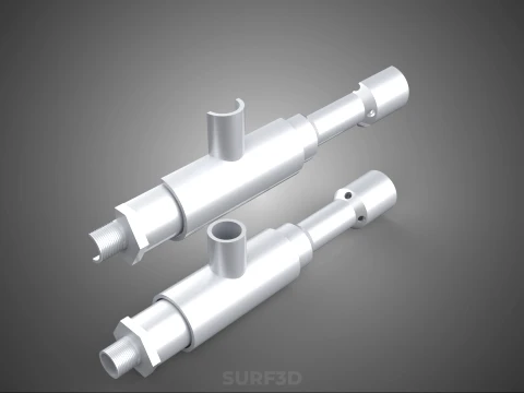 CROSS SECTION VIEW MICRO NANO BUBBLE VENTURI NOZZLE PIPE TUBE 3D Model