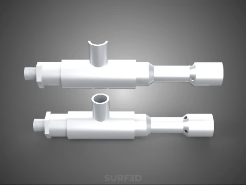 CROSS SECTION VIEW MICRO NANO BUBBLE VENTURI NOZZLE PIPE TUBE 3D Model