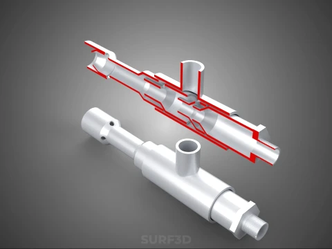 CROSS SECTION VIEW MICRO NANO BUBBLE VENTURI NOZZLE PIPE TUBE 3D Model