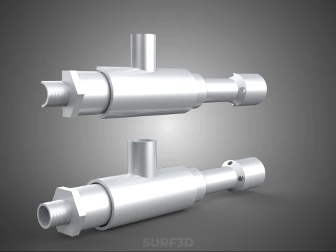 CROSS SECTION VIEW MICRO NANO BUBBLE VENTURI NOZZLE PIPE TUBE 3D Model