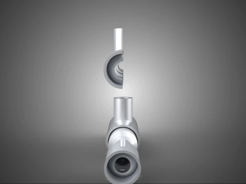 CROSS SECTION VIEW MICRO NANO BUBBLE VENTURI NOZZLE PIPE TUBE 3D Model