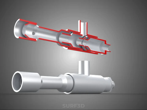 CROSS SECTION VIEW MICRO NANO BUBBLE VENTURI NOZZLE PIPE TUBE 3D Model