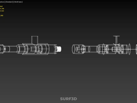 CROSS SECTION VIEW MICRO NANO BUBBLE VENTURI NOZZLE PIPE TUBE 3D Model