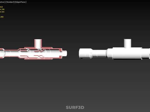 CROSS SECTION VIEW MICRO NANO BUBBLE VENTURI NOZZLE PIPE TUBE 3D Model
