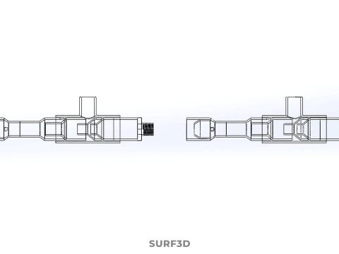 CROSS SECTION VIEW MICRO NANO BUBBLE VENTURI NOZZLE PIPE TUBE 3D Model