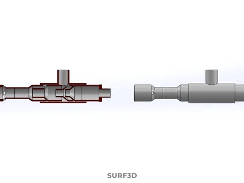 CROSS SECTION VIEW MICRO NANO BUBBLE VENTURI NOZZLE PIPE TUBE 3D Model