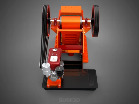 JAW CRUSHER CRUSHING BREAKER MACHINE ROCK STONE DIESEL ENGINE 3D Model