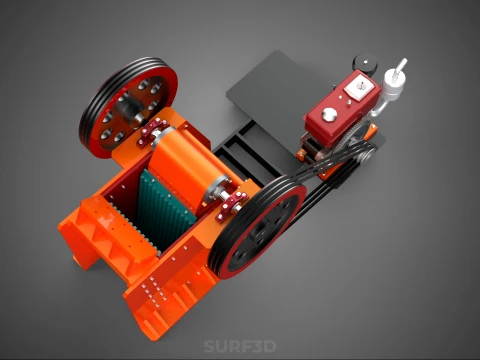 JAW CRUSHER CRUSHING BREAKER MACHINE ROCK STONE DIESEL ENGINE 3D Model