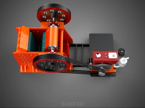 JAW CRUSHER CRUSHING BREAKER MACHINE ROCK STONE DIESEL ENGINE 3D Model