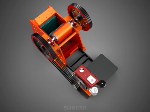 JAW CRUSHER CRUSHING BREAKER MACHINE ROCK STONE DIESEL ENGINE 3D Model