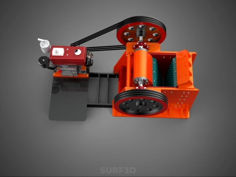 JAW CRUSHER CRUSHING BREAKER MACHINE ROCK STONE DIESEL ENGINE 3D Model