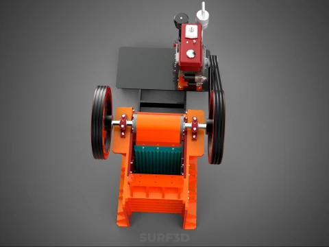 JAW CRUSHER CRUSHING BREAKER MACHINE ROCK STONE DIESEL ENGINE 3D Model