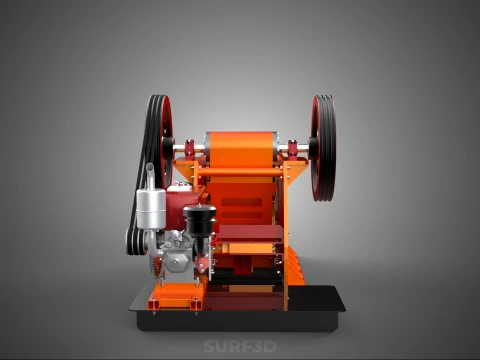 JAW CRUSHER CRUSHING BREAKER MACHINE ROCK STONE DIESEL ENGINE 3D Model