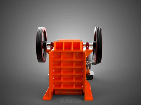 JAW CRUSHER CRUSHING BREAKER MACHINE ROCK STONE DIESEL ENGINE 3D Model