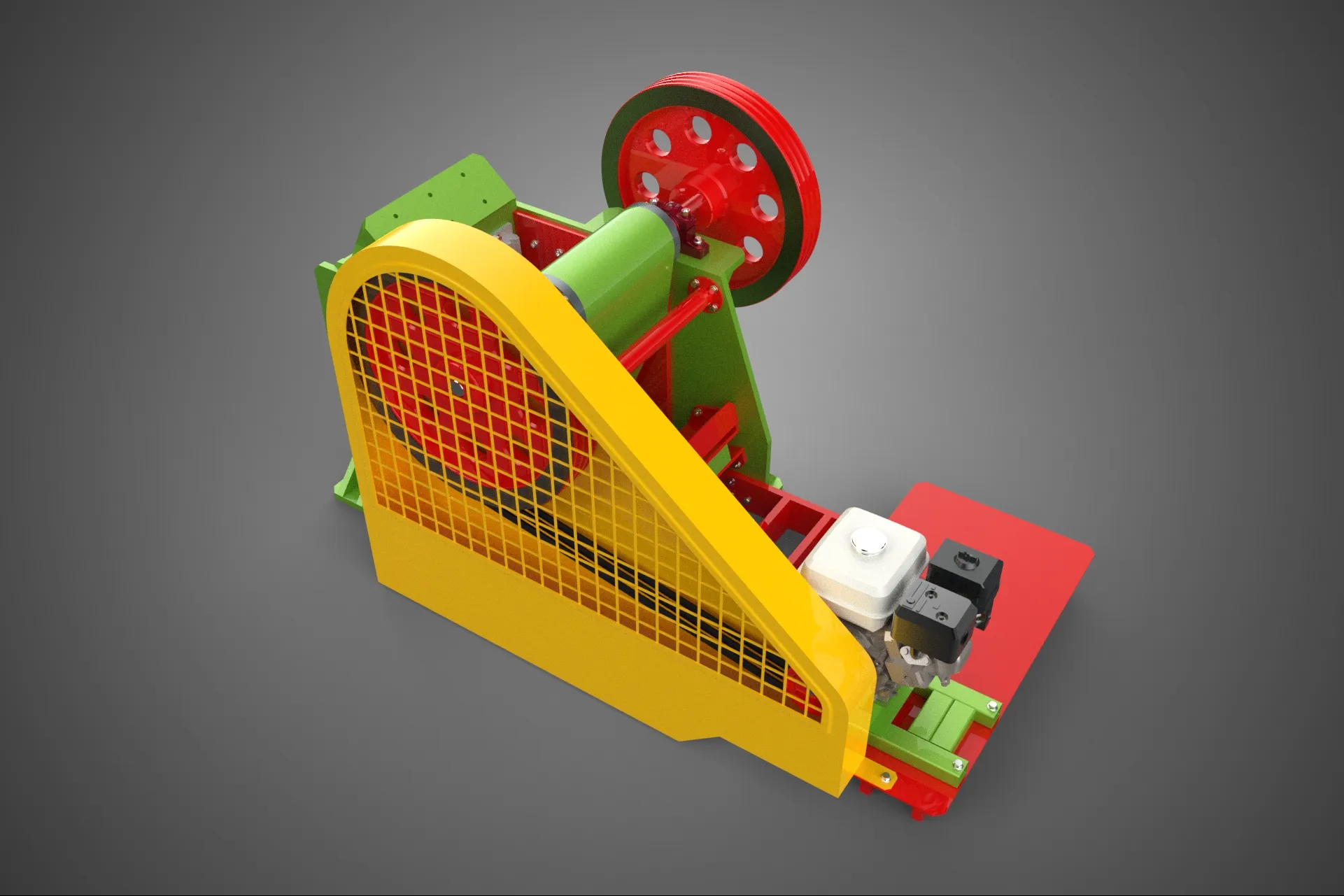 COMPACTOR MACHINE TOGGLE JAW CRUSHER BREAKER ROCK STONE GASOLINE 3D Model .c4d .max .obj .3ds .fbx .stl .blend 