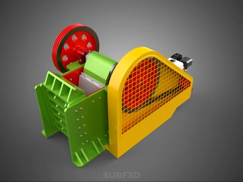 COMPACTOR MACHINE TOGGLE JAW CRUSHER BREAKER ROCK STONE GASOLINE 3D Model