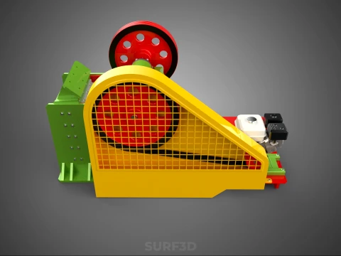 COMPACTOR MACHINE TOGGLE JAW CRUSHER BREAKER ROCK STONE GASOLINE 3D Model