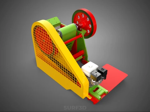 COMPACTOR MACHINE TOGGLE JAW CRUSHER BREAKER ROCK STONE GASOLINE 3D Model