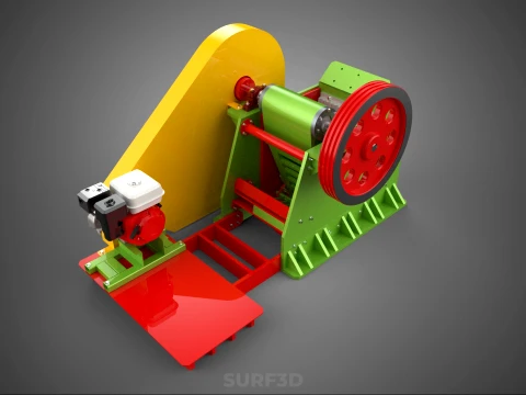 COMPACTOR MACHINE TOGGLE JAW CRUSHER BREAKER ROCK STONE GASOLINE 3D Model