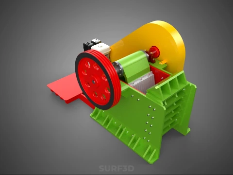 COMPACTOR MACHINE TOGGLE JAW CRUSHER BREAKER ROCK STONE GASOLINE 3D Model