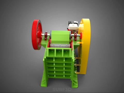 COMPACTOR MACHINE TOGGLE JAW CRUSHER BREAKER ROCK STONE GASOLINE 3D Model