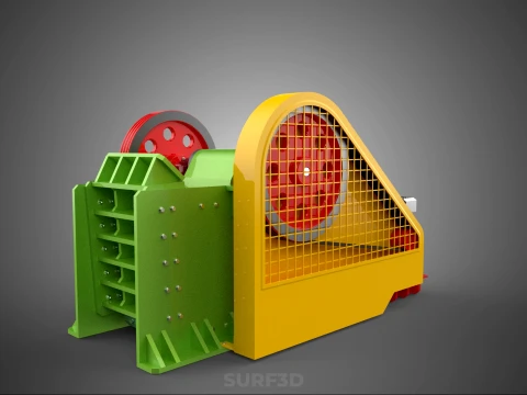 COMPACTOR MACHINE TOGGLE JAW CRUSHER BREAKER ROCK STONE GASOLINE 3D Model