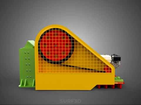 COMPACTOR MACHINE TOGGLE JAW CRUSHER BREAKER ROCK STONE GASOLINE 3D Model