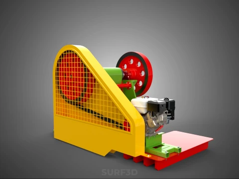 COMPACTOR MACHINE TOGGLE JAW CRUSHER BREAKER ROCK STONE GASOLINE 3D Model