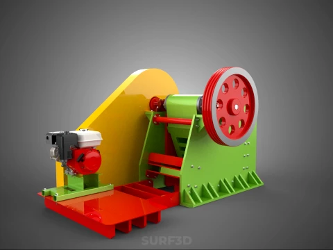 COMPACTOR MACHINE TOGGLE JAW CRUSHER BREAKER ROCK STONE GASOLINE 3D Model