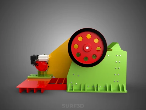 COMPACTOR MACHINE TOGGLE JAW CRUSHER BREAKER ROCK STONE GASOLINE 3D Model