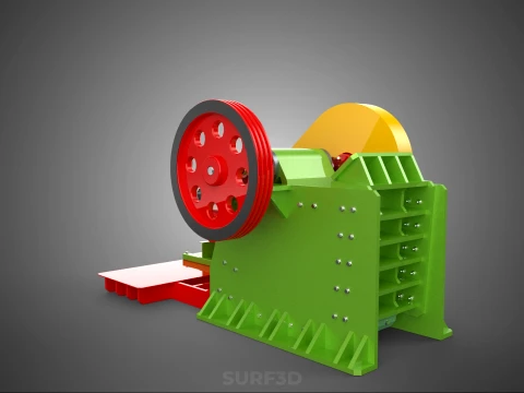 COMPACTOR MACHINE TOGGLE JAW CRUSHER BREAKER ROCK STONE GASOLINE 3D Model