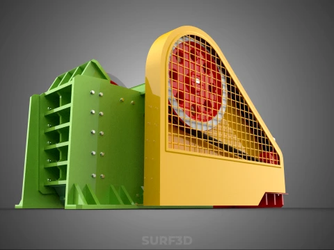 COMPACTOR MACHINE TOGGLE JAW CRUSHER BREAKER ROCK STONE GASOLINE 3D Model