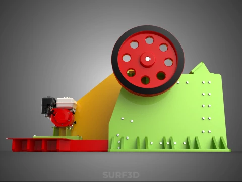 COMPACTOR MACHINE TOGGLE JAW CRUSHER BREAKER ROCK STONE GASOLINE 3D Model