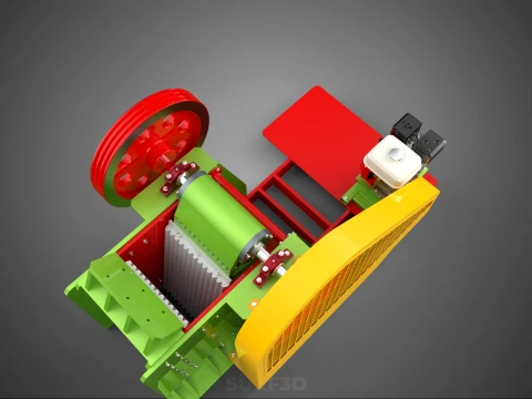 COMPACTOR MACHINE TOGGLE JAW CRUSHER BREAKER ROCK STONE GASOLINE 3D Model