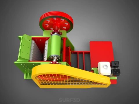 COMPACTOR MACHINE TOGGLE JAW CRUSHER BREAKER ROCK STONE GASOLINE 3D Model