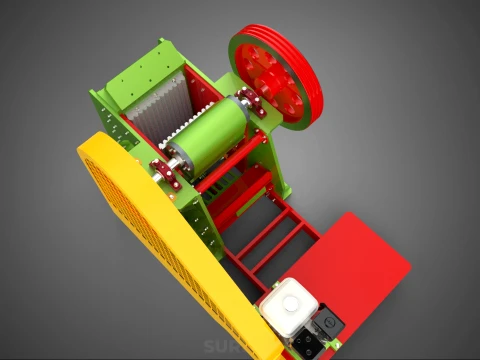 COMPACTOR MACHINE TOGGLE JAW CRUSHER BREAKER ROCK STONE GASOLINE 3D Model