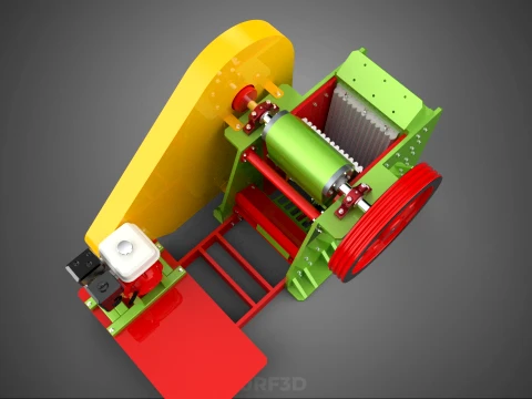 COMPACTOR MACHINE TOGGLE JAW CRUSHER BREAKER ROCK STONE GASOLINE 3D Model